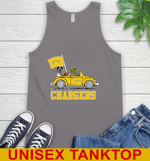 NFL Football Los Angeles Chargers Darth Vader Baby Yoda Driving Star Wars Shirt Tank Top 7