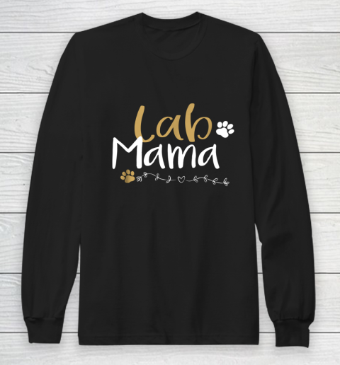 Dog Mom Shirt Lab Mom Lab Mama Labrador Retriever Shirt Cute Pet Lover Long Sleeve T-Shirt