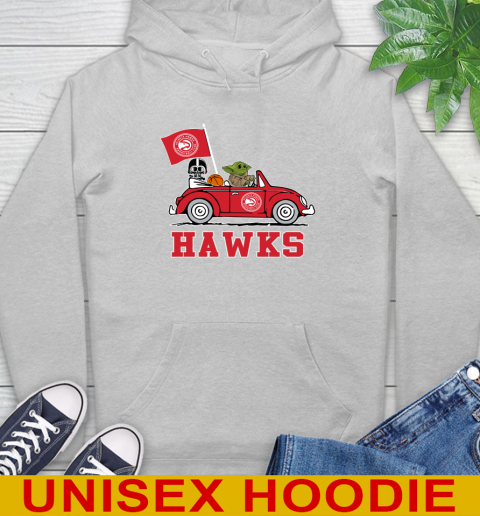 NBA Basketball Atlanta Hawks Darth Vader Baby Yoda Driving Star Wars Shirt Hoodie 6