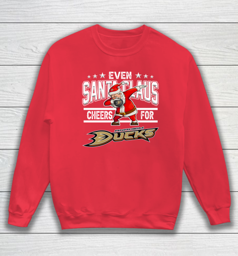 Anaheim Ducks Even Santa Claus Cheers For Christmas NHL Sweatshirt 7