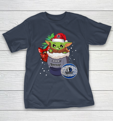 Dallas Mavericks Christmas Baby Yoda Star Wars Funny Happy NBA T-Shirt 5