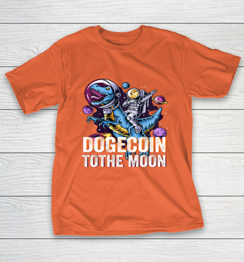 Dogecoin To The Moon T rex Cryptocurrency T-Shirt 14