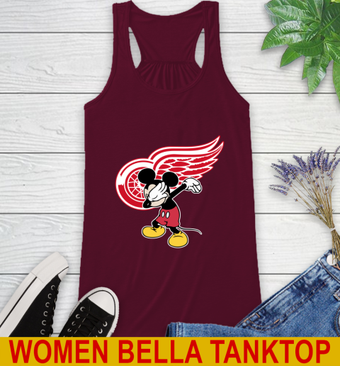 Detroit Red Wings NHL Hockey Dabbing Mickey Disney Sports Racerback Tank 3