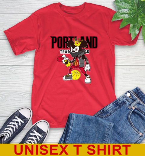 Portland Trail Blazers NBA Basketball Mickey Peace Sign Sports T-Shirt 10