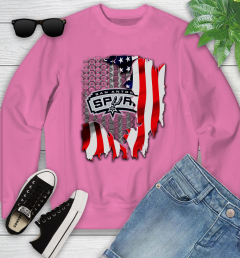 San Antonio Spurs NBA Basketball American Flag Youth Sweatshirt 6
