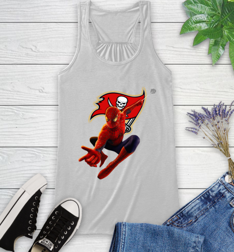 NFL Spider Man Avengers Endgame Football Tampa Bay Buccaneers Racerback Tank