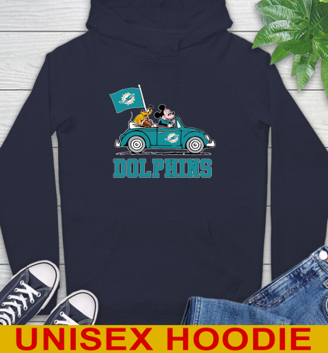 NFL Football Miami Dolphins Pluto Mickey Driving Disney Shirt Hoodie 4