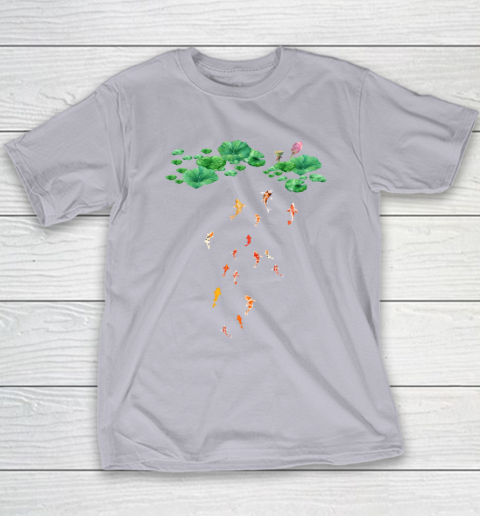 Watercolor Japanese Koi Fish Goldfish Lily Pad Lotus Leaf Beauty Youth T-Shirt 3