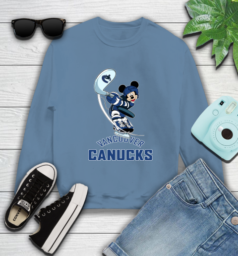NHL Hockey Vancouver Canucks Cheerful Mickey Mouse Shirt Sweatshirt 8