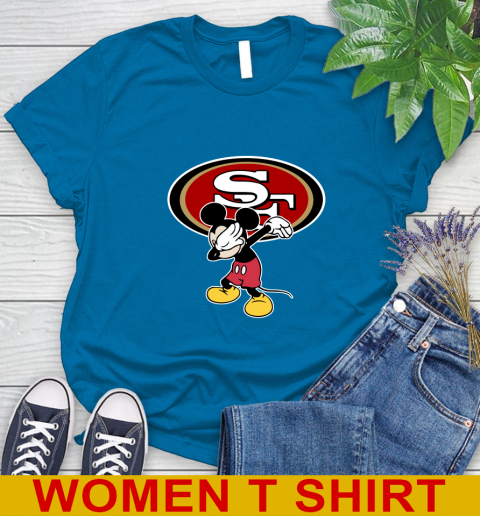 San Francisco 49ers NFL Football Dabbing Mickey Disney Sports Women's T-Shirt 7