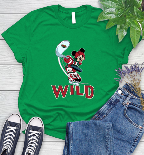 NHL Hockey Minnesota Wild Cheerful Mickey Mouse Shirt Women's T-Shirt 7