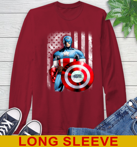 San Antonio Spurs NBA Basketball Captain America Marvel Avengers American Flag Shirt Long Sleeve T-Shirt 9