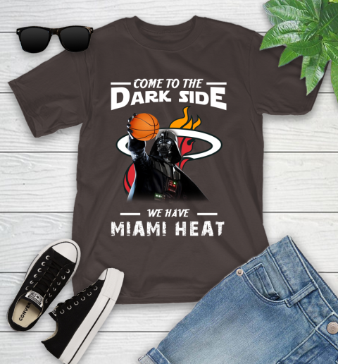 NBA Come To The Dark Side We Have Miami Heat Star Wars Darth Vader Basketball Youth T-Shirt 7