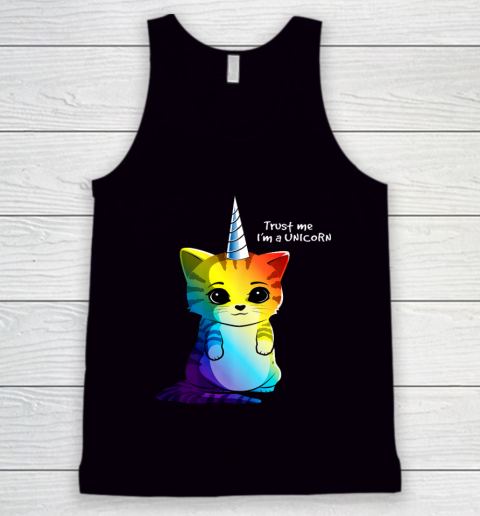 Caticorn T shirt Unicorn Cat Kittycorn Girls Women Rainbow Tank Top