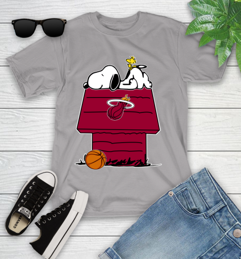 Miami Heat NBA Basketball Snoopy Woodstock The Peanuts Movie Youth T-Shirt 4
