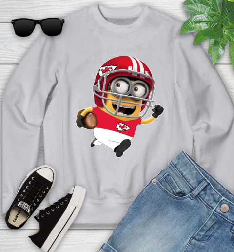 NFL Kansas City Chiefs Minions Disney Football Sports Youth Sweatshirt 4
