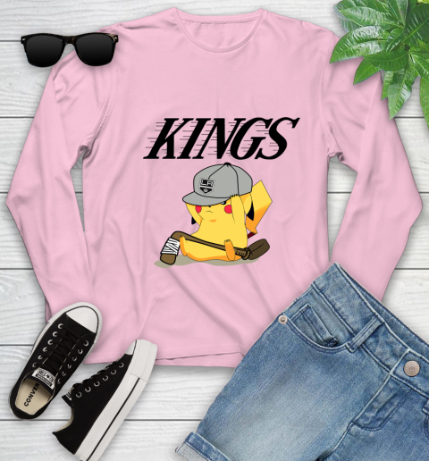NHL Pikachu Hockey Sports Los Angeles Kings Youth Long Sleeve 10