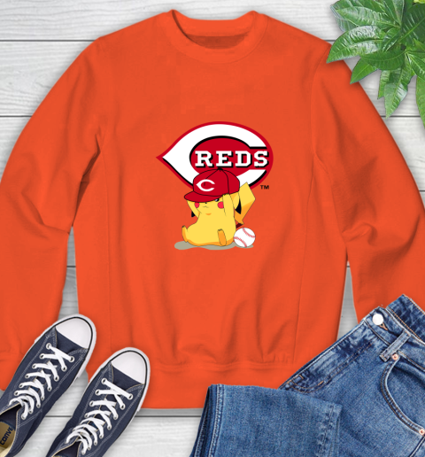 MLB Pikachu Baseball Sports Cincinnati Reds Sweatshirt 4