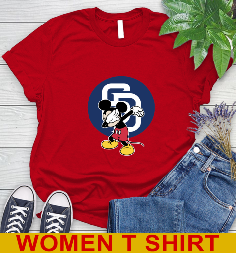 San Diego Padres MLB Baseball Dabbing Mickey Disney Sports Women's T-Shirt 10