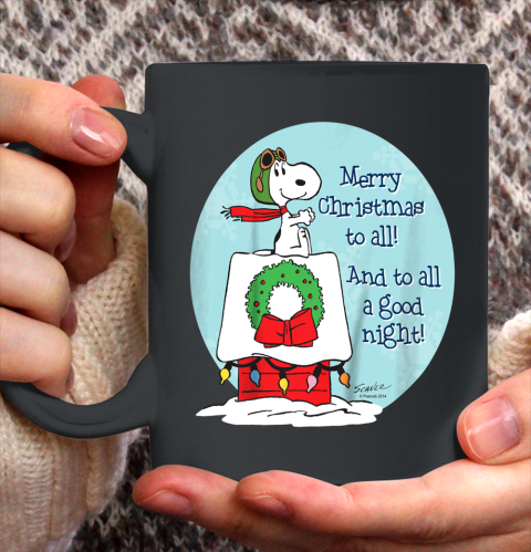 Peanuts Snoopy Merry Christmas and to all Good Night Ceramic Mug 11oz 4
