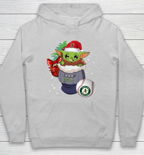 Oakland Athletics Christmas Baby Yoda Star Wars Funny Happy MLB Hoodie 6
