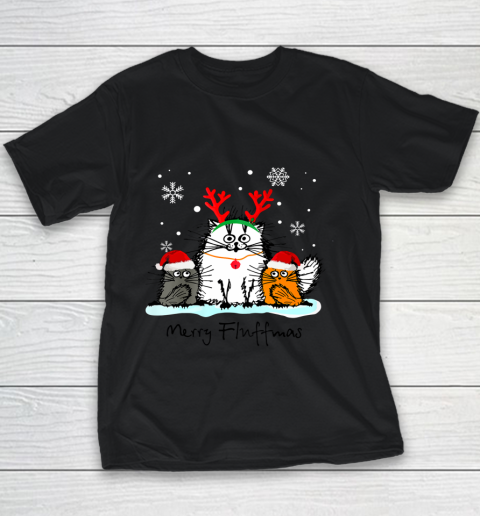 Merry Fluffmas Funny Cat Lover Christmas Gift Youth T-Shirt