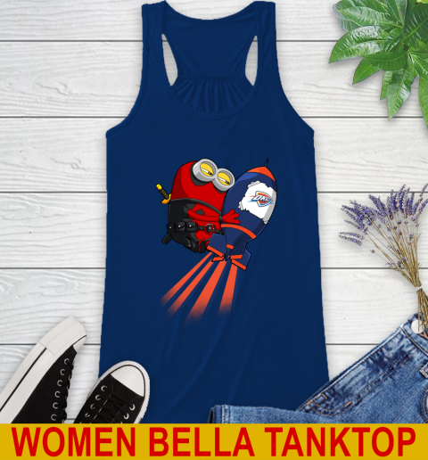 NBA Basketball Oklahoma City Thunder Deadpool Minion Marvel Shirt Racerback Tank 7