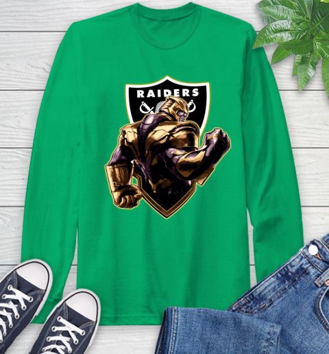 NFL Thanos Avengers Endgame Football Sports Oakland Raiders Long Sleeve T-Shirt 7