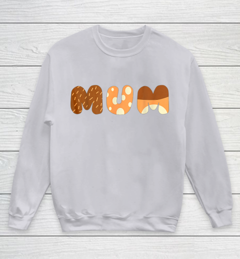 Bluey Mum for moms on Mother Day Chili Youth Sweatshirt 3