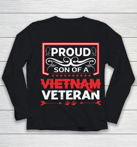 Veteran Shirt Proud son of a Vietnam Veteran Father's Day Youth Long Sleeve