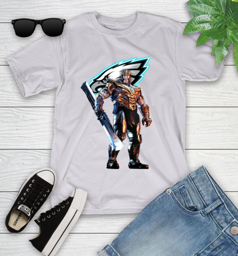 NFL Thanos Gauntlet Avengers Endgame Football Philadelphia Eagles Youth T-Shirt 4