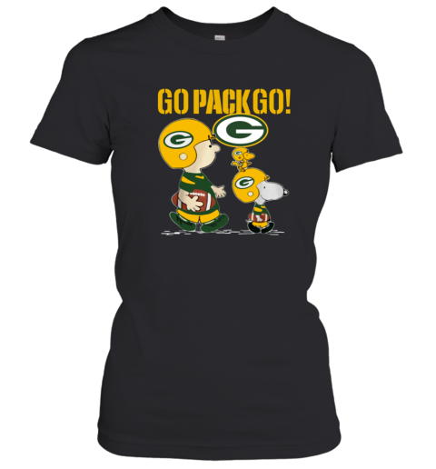 Snoopy And Charlie Brown Go Pack Go Green Bay Packer Shirt Women T-Shirt