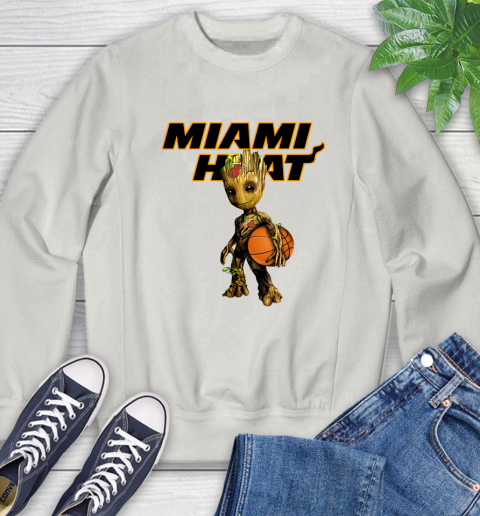 Miami Heat NBA Basketball Groot Marvel Guardians Of The Galaxy Sweatshirt 12