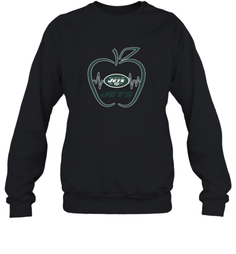 Apple Heartbeat Teacher Symbol New York Jets Sweatshirt