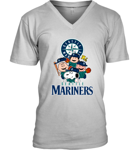 MLB Seattle Mariners Gray Men's Short Sleeve V-Neck Jersey - M