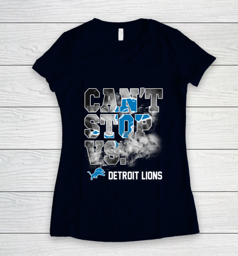 NFL Detroit Lions Can't Stop Vs Women's V-Neck T-Shirt 2