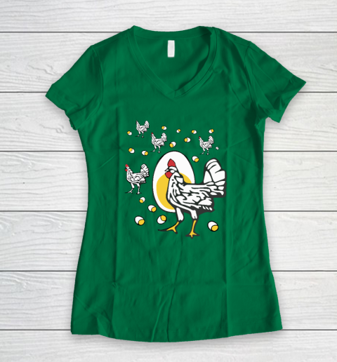 Roseanne Chicken Shirt  Funny Roseanne Rooster and Egg Women's V-Neck T-Shirt 3