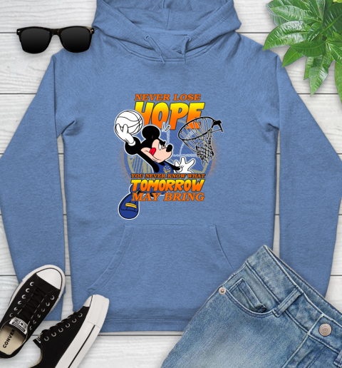 Golden State Warriors NBA Basketball Mickey Disney Never Lose Hope Youth Hoodie 13