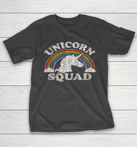 Rainbow Clouds Retro Vintage Style Gift Unicorn Squad T-Shirt