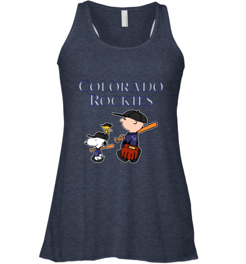 Colorado Rockies Let's Play Baseball Together Snoopy MLB Racerback Tank