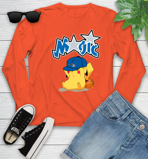 NBA Pikachu Basketball Sports Orlando Magic Youth Long Sleeve 4