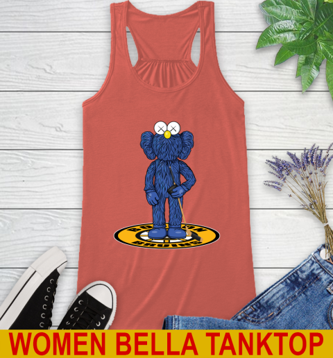 NHL Hockey Boston Bruins Kaws Bff Blue Figure Shirt Racerback Tank 4