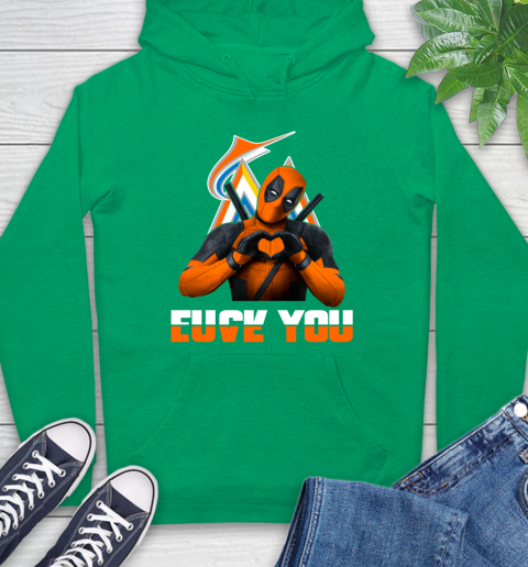 MLB Miami Marlins Deadpool Love You Fuck You Baseball Sports Hoodie 8