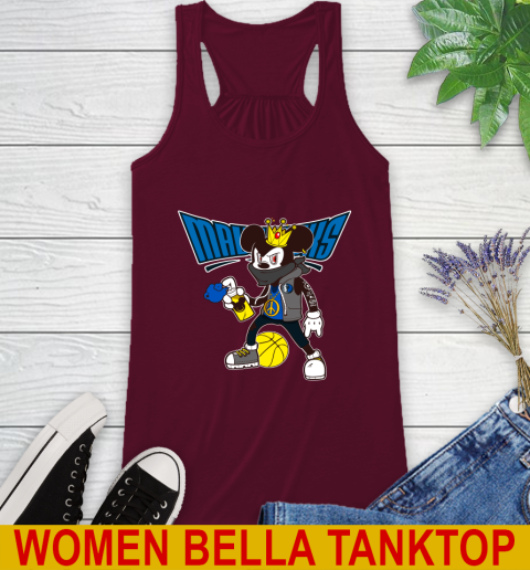Dallas Mavericks NBA Basketball Mickey Peace Sign Sports Racerback Tank 3