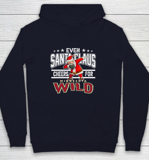 Minnesota Wild Even Santa Claus Cheers For Christmas NHL Youth Hoodie 2