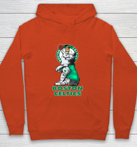 NBA Basketball My Cat Loves Boston Celtics Youth Hoodie 3