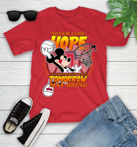 LA Clippers NBA Basketball Mickey Disney Never Lose Hope Youth T-Shirt 13