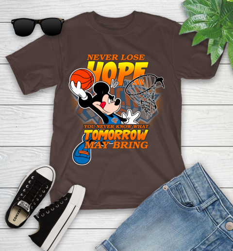New York Knicks NBA Basketball Mickey Disney Never Lose Hope Youth T-Shirt 7