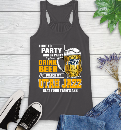 NBA Drink Beer and Watch My Utah Jazz Beat Your Team's Ass Basketball Racerback Tank 11