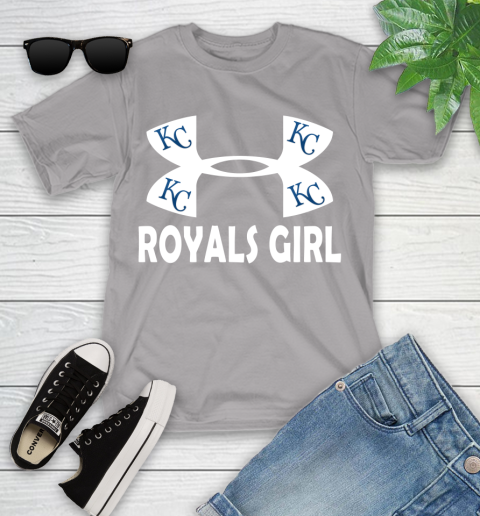MLB Kansas City Royals Girl Under Armour Baseball Sports Youth T-Shirt 4
